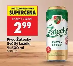 Biedronka Piwo Żatecký Světlý Ležák, 9x500 ml oferta