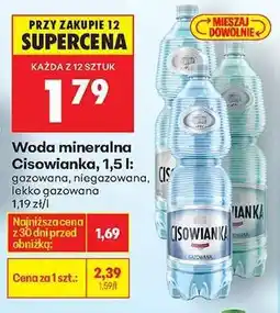 Biedronka Woda mineralna Cisowianka, 1,5 l oferta