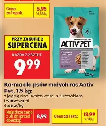 Biedronka Karma dla psów małych ras Activ Pet, 1,5 kg oferta