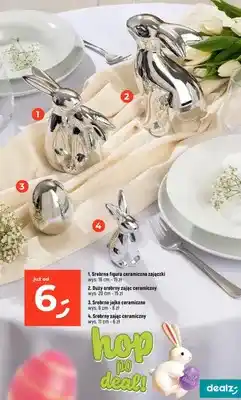 Dealz Srebrny zając ceramiczny oferta