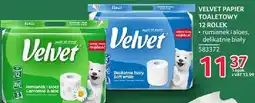 Selgros Papier toaletowy Velvet 12 rolek - rumianek i aloes, delikatnie biały oferta