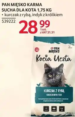 Selgros Karma dla kota Pan Mięsko Kocia Uczta sucha 1,75 kg kurczak z rybą indyk z królikiem oferta