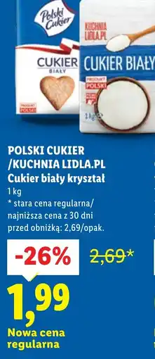 Lidl Polski Cukier Cukier biały kryształ oferta