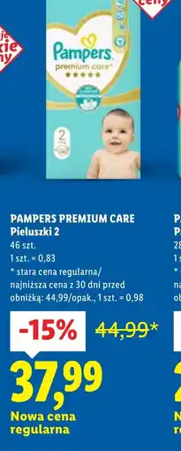 Lidl Pampers Pieluszki Premium Care oferta