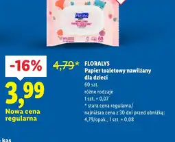 Lidl Floralys papier toaletowy nawilżany oferta