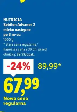 Lidl Nutricia Bebilon Advance 2 mleko następne oferta