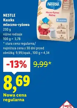 Lidl Nestle Kaszka mleczno-ryżowa oferta