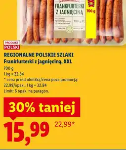 Lidl Regionalne Polskie Szlaki Frankfurterki z jagnięciną XXL oferta