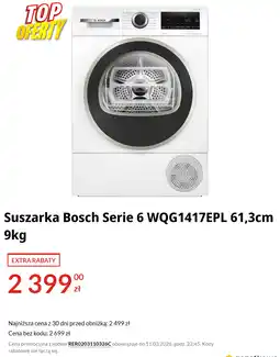 RTV EURO AGD Suszarka Bosch Serie 6 WQG1417EPL 61,3cm oferta
