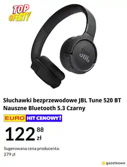 RTV EURO AGD Słuchawki bezprzewodowe JBL Tune 520 BT Nauszne Bluetooth 5.3 Czarny oferta
