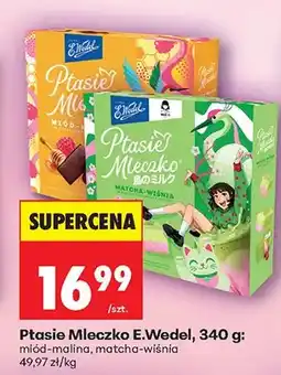 Biedronka Ptasie Mleczko: miód-malina, matcha-wiśnia oferta