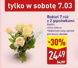 ALDI Bukiet 7 róż z 2 gipsówkami różne kolory oferta