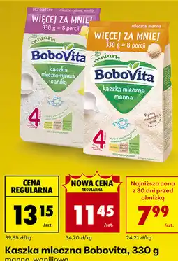 Biedronka Kaszka mleczna Bobovita, 330 g, manna, waniliowa oferta