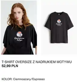 H&M T-SHIRT OVERSIZE Z NADRUKIEM MOTYWU oferta