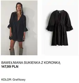 H&M BAWEŁNIANA SUKIENKA Z KORONKĄ oferta