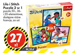 Tedi Lilo i Stitch Puzzle 3 w 1 puzzle 50-, 36- i 20-elementowe, dostępne różne licencje oferta