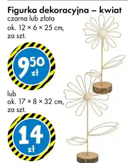 Tedi Figurka dekoracyjna – kwiat czarna lub złota ok. 17 × 8 × 32 cm oferta