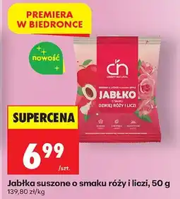 Biedronka Jabłka suszone o smaku róży i liczi oferta