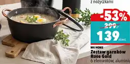 Biedronka Zestaw garnków Rose Gold 6 elementów, aluminium oferta
