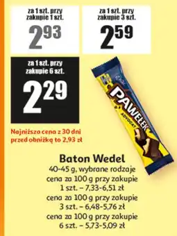 Auchan Baton Wedel 40-45 g, wybrane rodzaje oferta