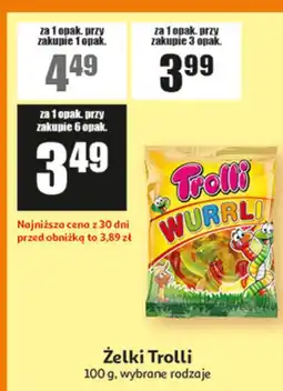 Auchan Żelki Trolli 100 g, wybrane rodzaje oferta