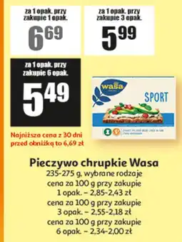 Auchan Pieczywo chrupkie Wasa 235-275 g, wybrane rodzaje oferta