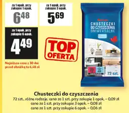 Auchan Chusteczki do czyszczenia Auchan 72 szt., różne rodzaje oferta