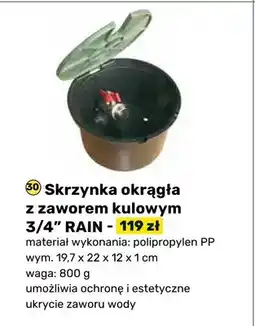 Bricomarche Skrzynka okrągła z zaworem kulowym 3/4 RAIN oferta