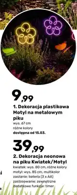 Bricomarche Dekoracja neonowa na piku Kwiatek/Motyl oferta