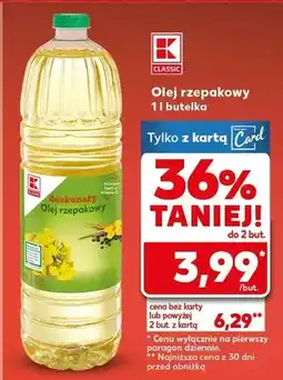 Kaufland Olej rzepakowy K-Classic oferta