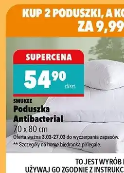 Biedronka Poduszka Antibacterial 70 x 80cm oferta