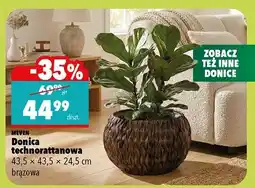 Biedronka Donica technorattanowa 43,5x43,5x24,5cm brązowa oferta