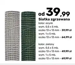 Bricomarche Siatka zgrzewana zielony 1 x 5 mb, oczko 13 x 13 mm oferta