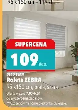 Biedronka Roleta ZEBRA 95 x 150cm, biała, szara oferta