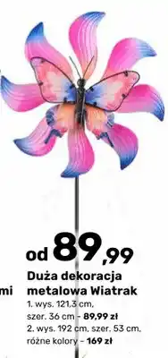 Bricomarche Dekoracja metalowa Duży wiatrak z motylami oferta