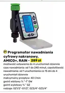Bricomarche Programator nawadniania cyfrowy nakręcany, AMICO+, RAIN oferta