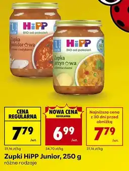 Biedronka Zupki HiPP junior różne rodzaje oferta