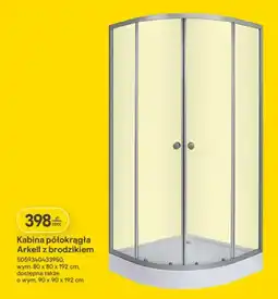 Castorama Kabina półokrągła Arkell z brodzikiem oferta