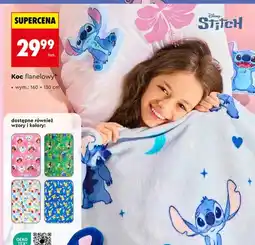 Biedronka Koc flanelowy 160x130 cm, różne wzory i kolory oferta