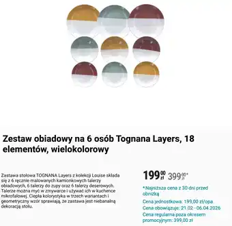 Zestaw obiadowy na 6 osób Tognana Layers, 18 elementów, wielokolorowy