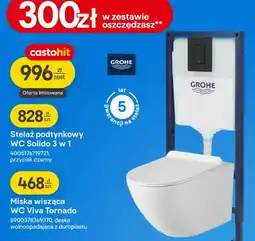 Castorama Stelaż podtynkowy WC Solido 3w1 + Miska wisząca WC Viva Tornado oferta