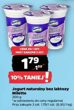 Netto Jogurt naturalny bez laktozy Miletto oferta