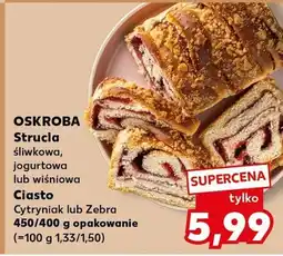 Kaufland Strucla śliwkowa, jogurtowa lub wiśniowa ciasto cytryniak lub zebra oferta