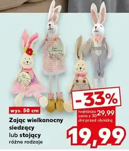 Kaufland Zając wielkanocny siedzący lub stojący wys. 50 cm, różne rodzaje oferta