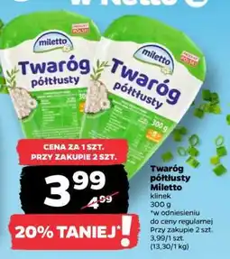 Netto Twaróg półtłusty Miletto oferta