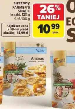Carrefour Ananas suszony Farmer's Snack oferta