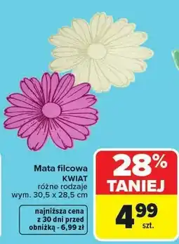 Carrefour Mata filcowa kwiat różne rodzaje wym. 30,5 x 28,5 cm oferta