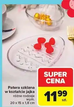 Carrefour Patera szklana w kształcie jajka różne rodzaje wym. 20 x 15 x 1,8 cm oferta