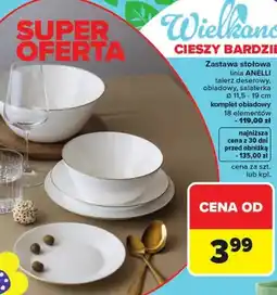 Carrefour Zastawa stołowa talerz deserowy, obiadowy, salaterka komplet obiadowy 18 elementów oferta