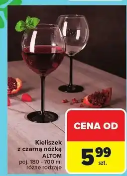 Carrefour Kieliszek z czarną nóżką różne rodzaje oferta